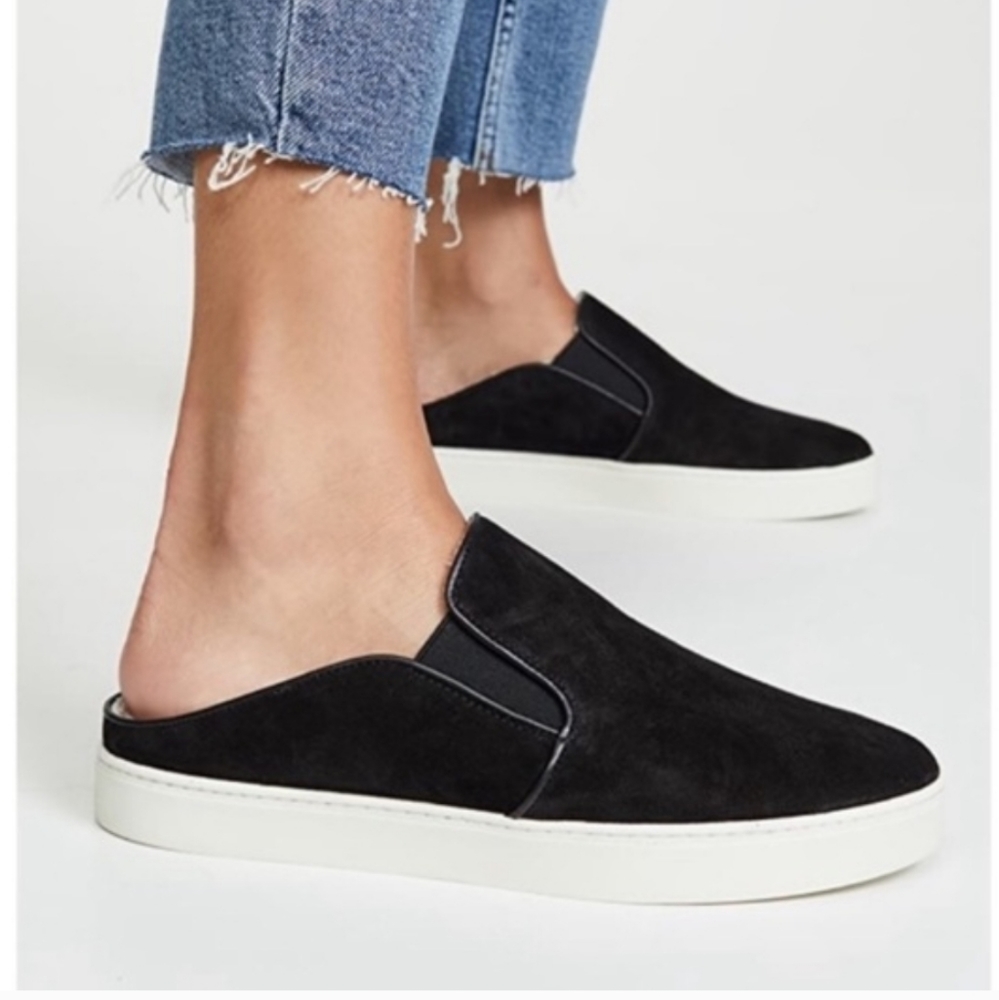 Vince Black Suede Mules Size 9